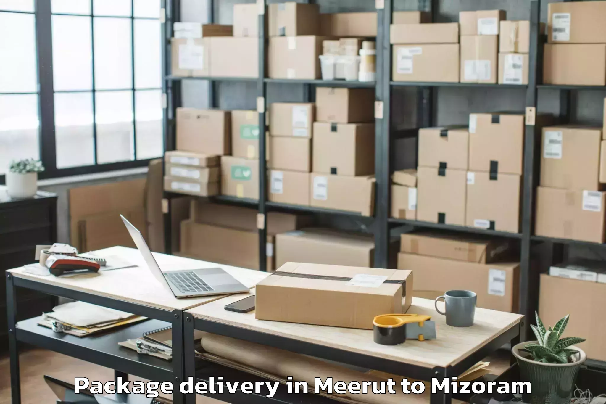 Leading Meerut to Hnahthial Package Delivery Provider